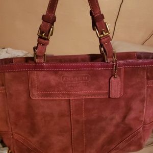 Suede coach bag